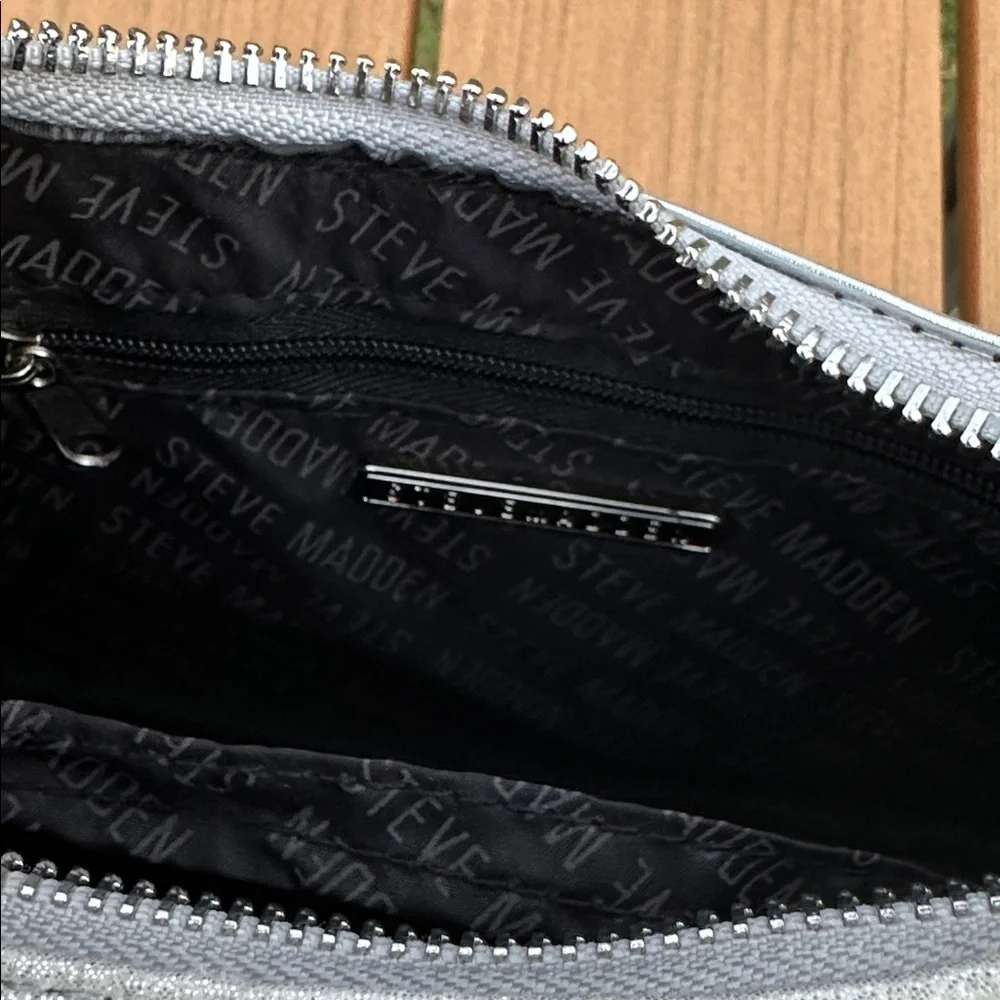 Steve Madden Metallic Silver Handbag with Rhinestones NWT - Picture 9 of 9